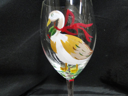 Block 12 Days of Christmas: "6 Geese" Water or Wine Goblet, 9 1/8"