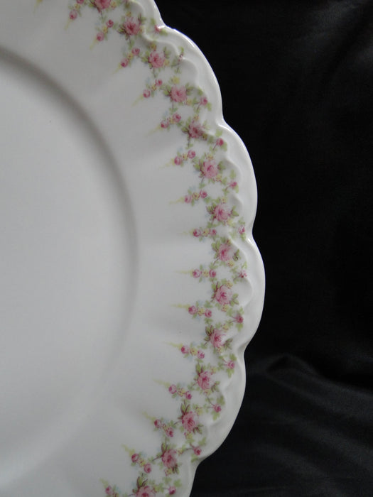 Haviland (Limoges) Schleiger 349, Pink Roses: Luncheon Plate, 8 5/8", As Is