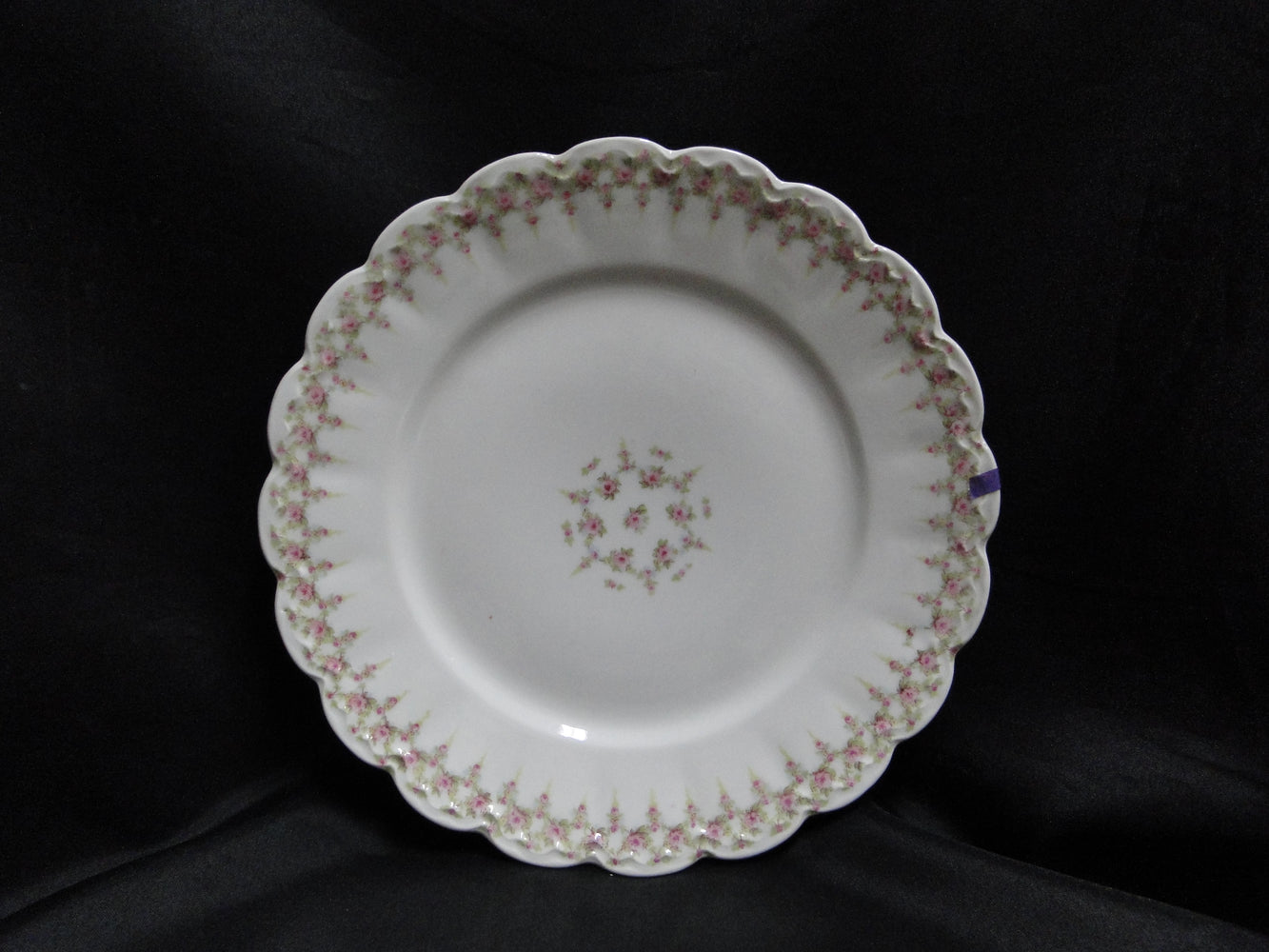 Haviland (Limoges) Schleiger 349, Pink Roses: Luncheon Plate, 8 5/8", As Is