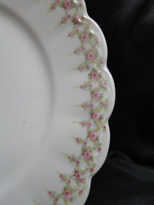 Haviland (Limoges) Schleiger 349, Pink Roses: Luncheon Plate, 8 5/8", As Is