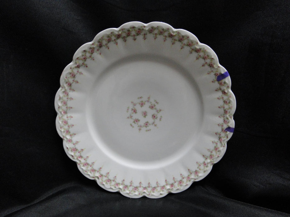Haviland (Limoges) Schleiger 349, Pink Roses: Luncheon Plate, 8 5/8", As Is