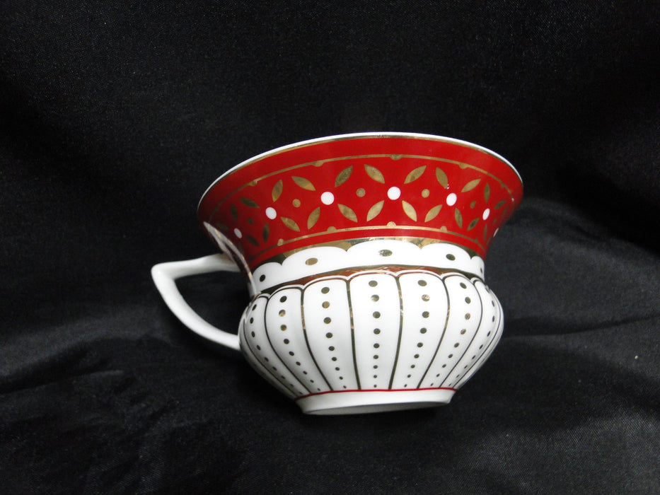 Grace's Teaware Colored Band: Red Cup & Saucer Set (s), 2 1/4" Tall