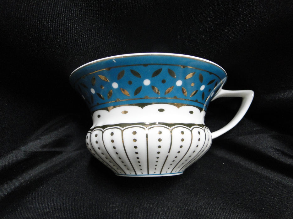 Grace's Teaware Colored Band: Teal Cup & Saucer Set (s), 2 1/4" Tall