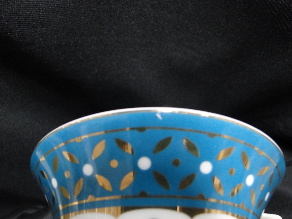 Grace's Teaware Colored Band: Teal Cup & Saucer Set (s), 2 1/4" Tall