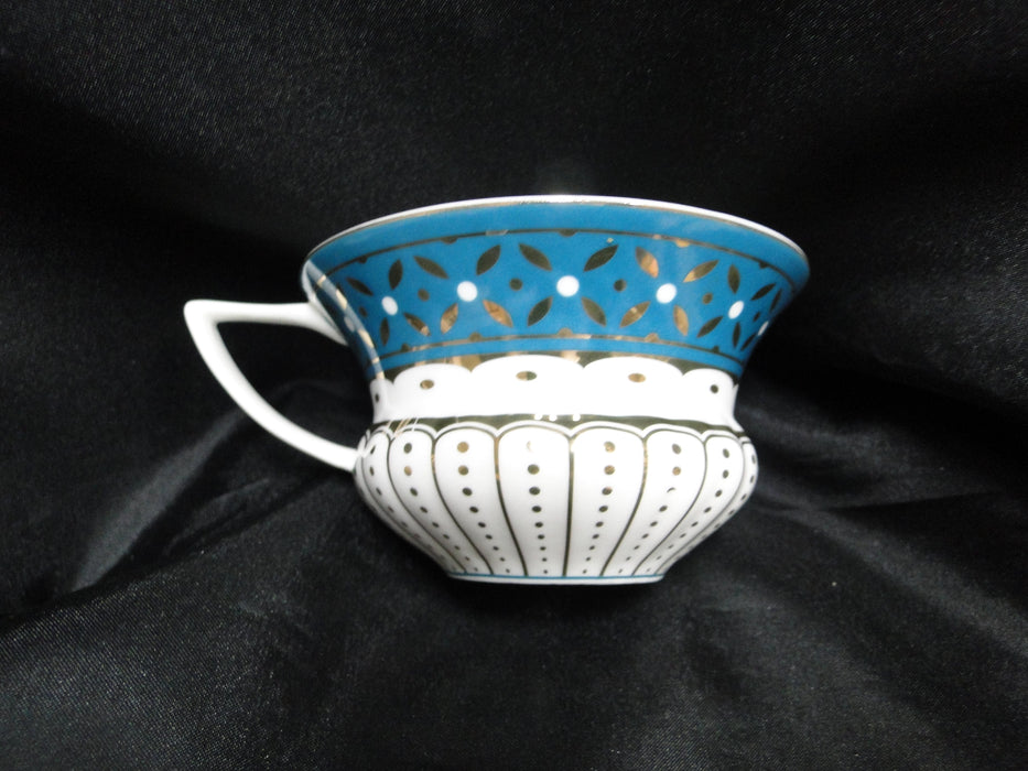 Grace's Teaware Colored Band: Teal Cup & Saucer Set (s), 2 1/4" Tall