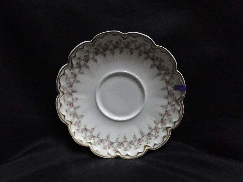 Haviland (Limoges) Schleiger 349, Pink Roses: 5 5/8" Saucer Only, No Cup, As Is