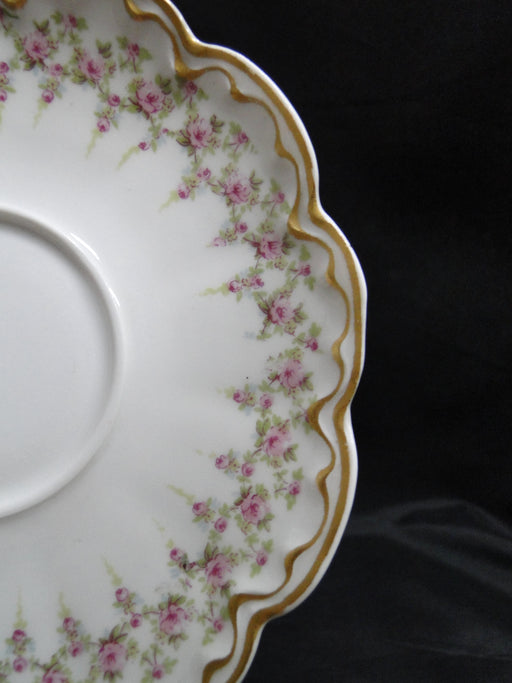 Haviland (Limoges) Schleiger 349, Pink Roses: 5 5/8" Saucer Only, No Cup, As Is