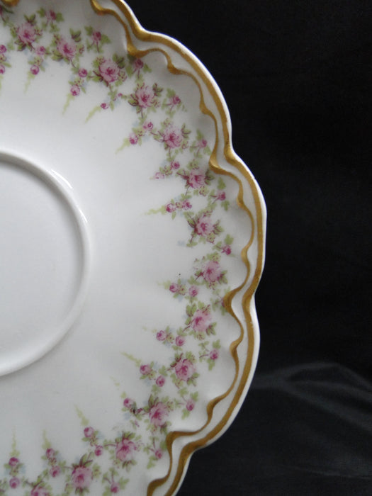 Haviland (Limoges) Schleiger 349, Pink Roses: 5 5/8" Saucer Only, No Cup, As Is