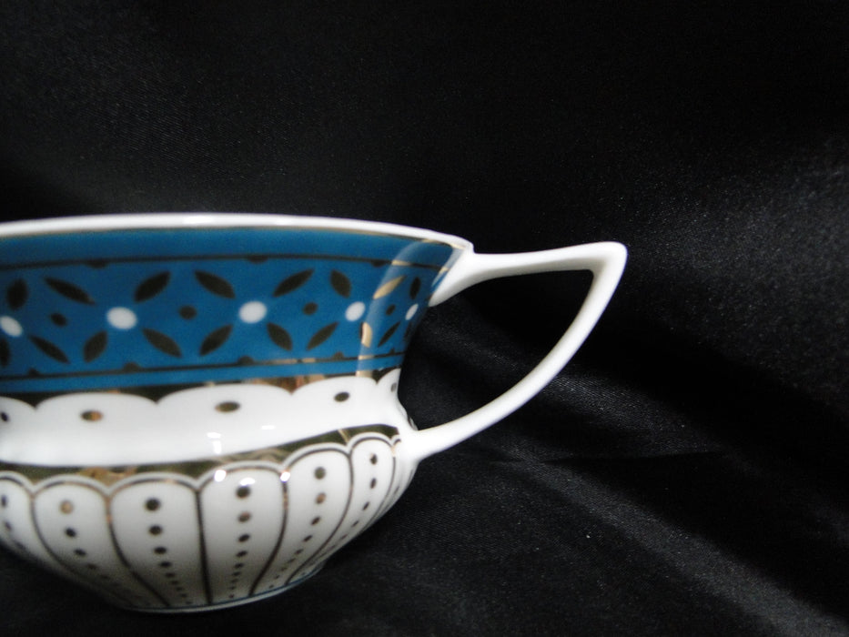 Grace's Teaware Colored Band: Teal Cup & Saucer Set (s), 2 1/4" Tall