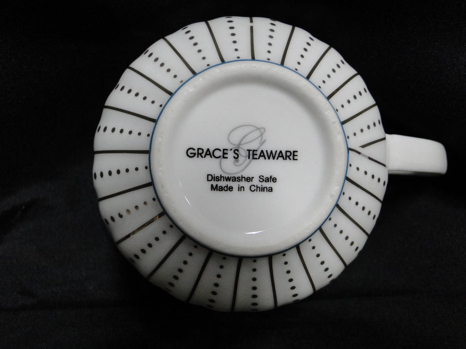 Grace's Teaware Colored Band: Teal Cup & Saucer Set (s), 2 1/4" Tall