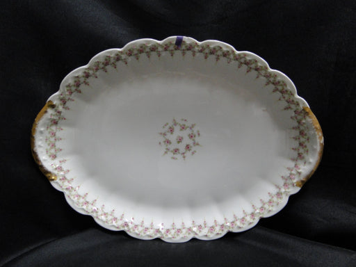 Haviland (Limoges) Schleiger 349, Pink Roses: Oval Platter, 11 3/4", As Is