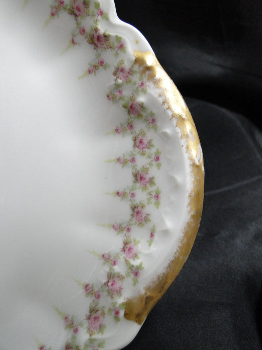 Haviland (Limoges) Schleiger 349, Pink Roses: Oval Platter, 11 3/4", As Is