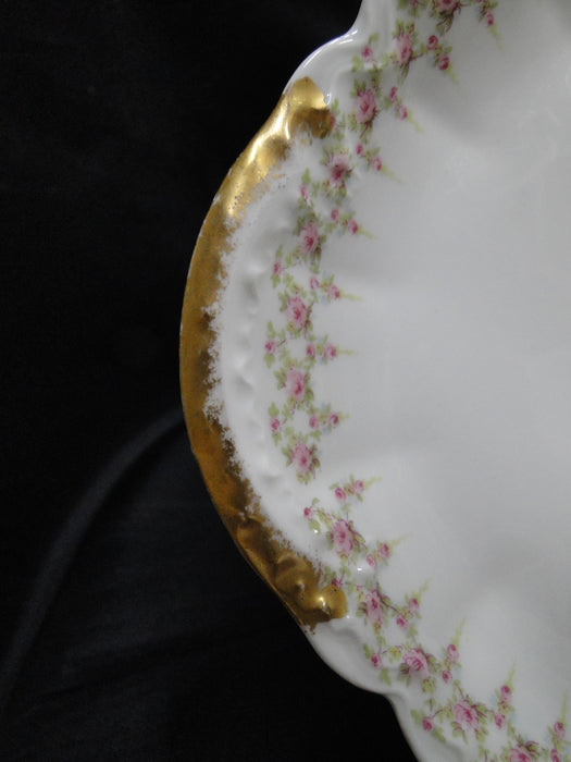 Haviland (Limoges) Schleiger 349, Pink Roses: Oval Platter, 11 3/4", As Is