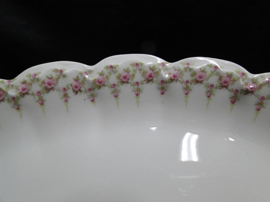 Haviland (Limoges) Schleiger 349, Pink Roses: Oval Platter, 11 3/4", As Is
