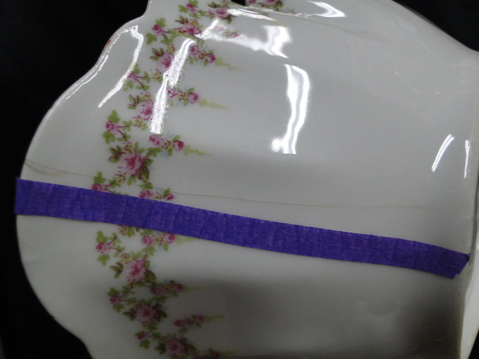 Haviland (Limoges) Schleiger 349, Pink Roses: Serving Bowl, 10 3/8", As Is
