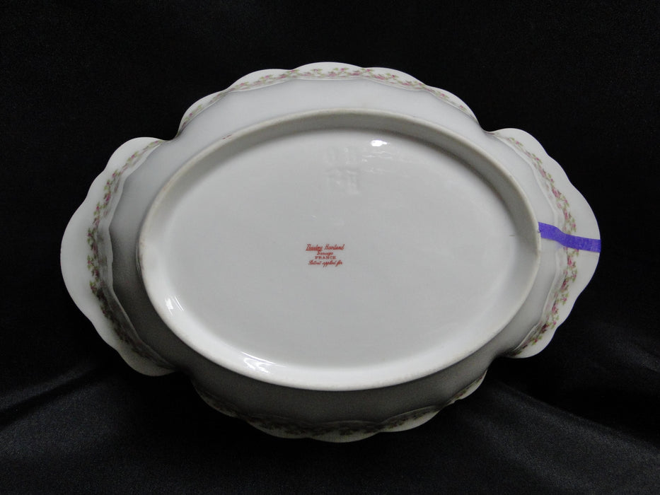 Haviland (Limoges) Schleiger 349, Pink Roses: Serving Bowl, 10 3/8", As Is