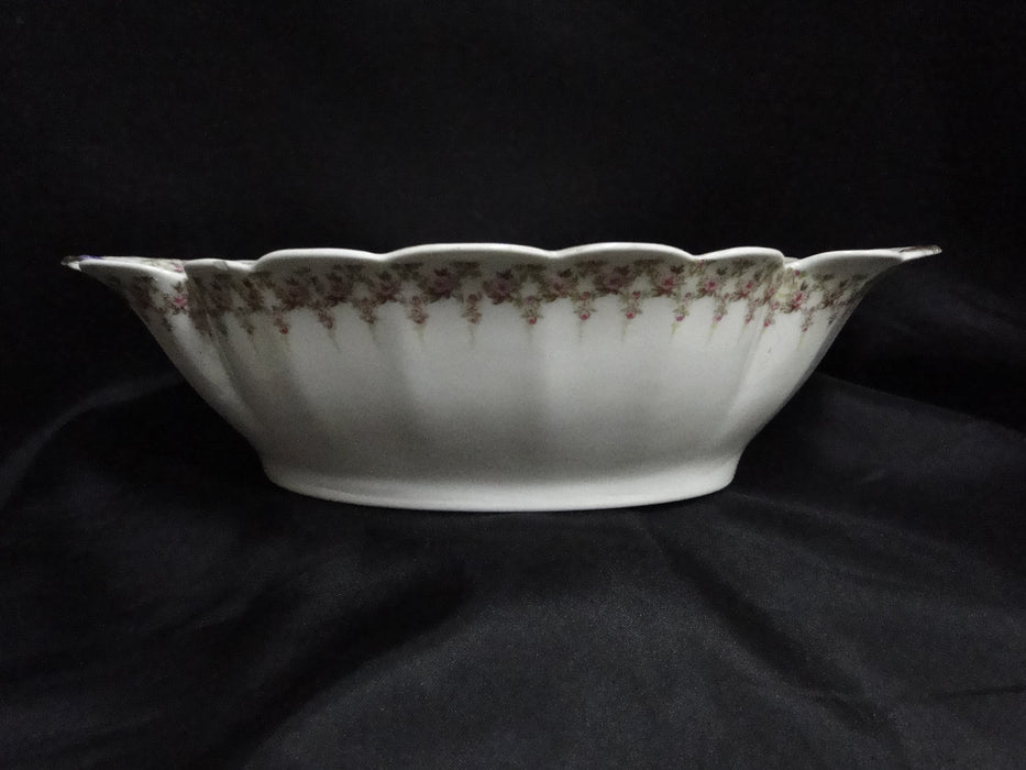 Haviland (Limoges) Schleiger 349, Pink Roses: Serving Bowl, 10 3/8", As Is