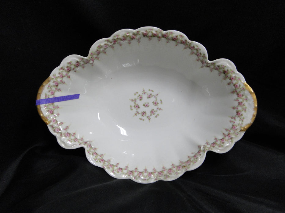 Haviland (Limoges) Schleiger 349, Pink Roses: Serving Bowl, 10 3/8", As Is