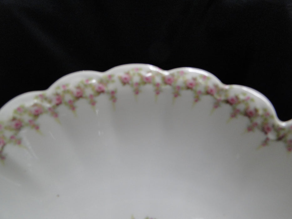 Haviland (Limoges) Schleiger 349, Pink Roses: Serving Bowl, 10 3/8", As Is