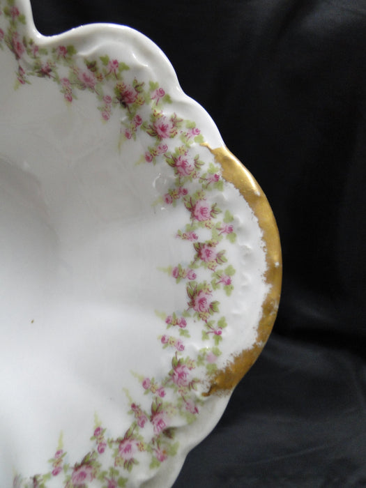 Haviland (Limoges) Schleiger 349, Pink Roses: Serving Bowl, 10 3/8", As Is