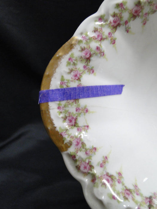 Haviland (Limoges) Schleiger 349, Pink Roses: Serving Bowl, 10 3/8", As Is
