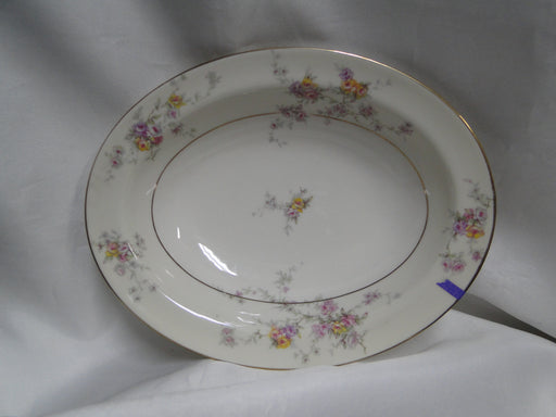 Haviland (New York) Gloria, Cream Rim, Floral: Oval Serving Bowl, As Is