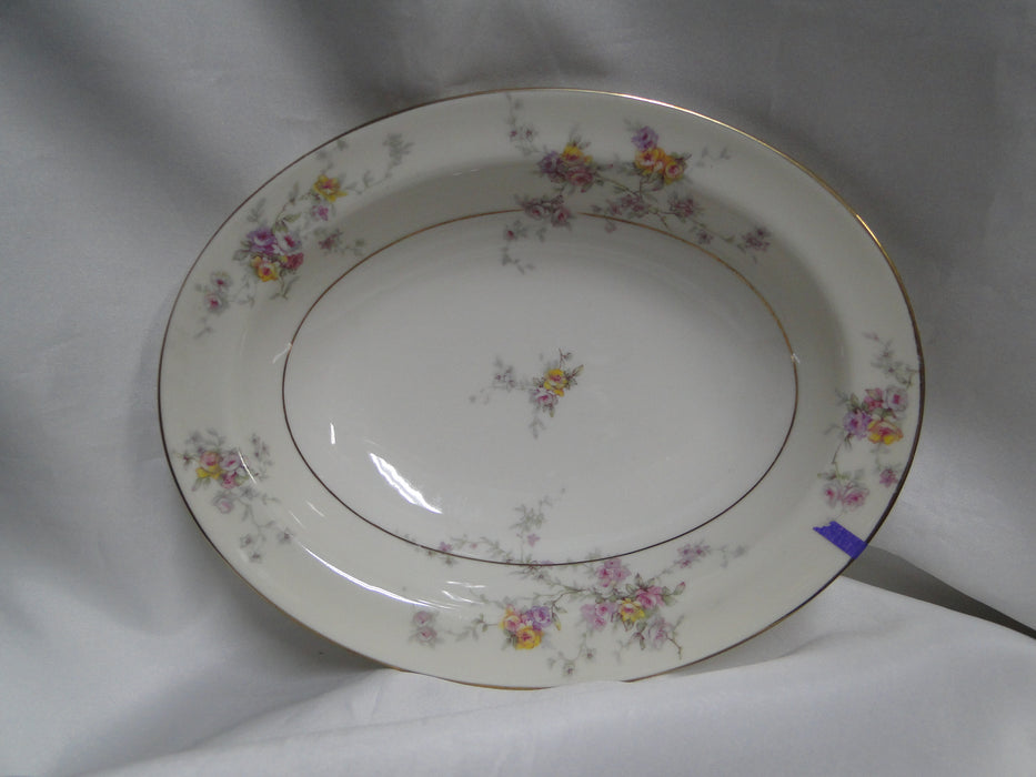 Haviland (New York) Gloria, Cream Rim, Floral: Oval Serving Bowl, As Is