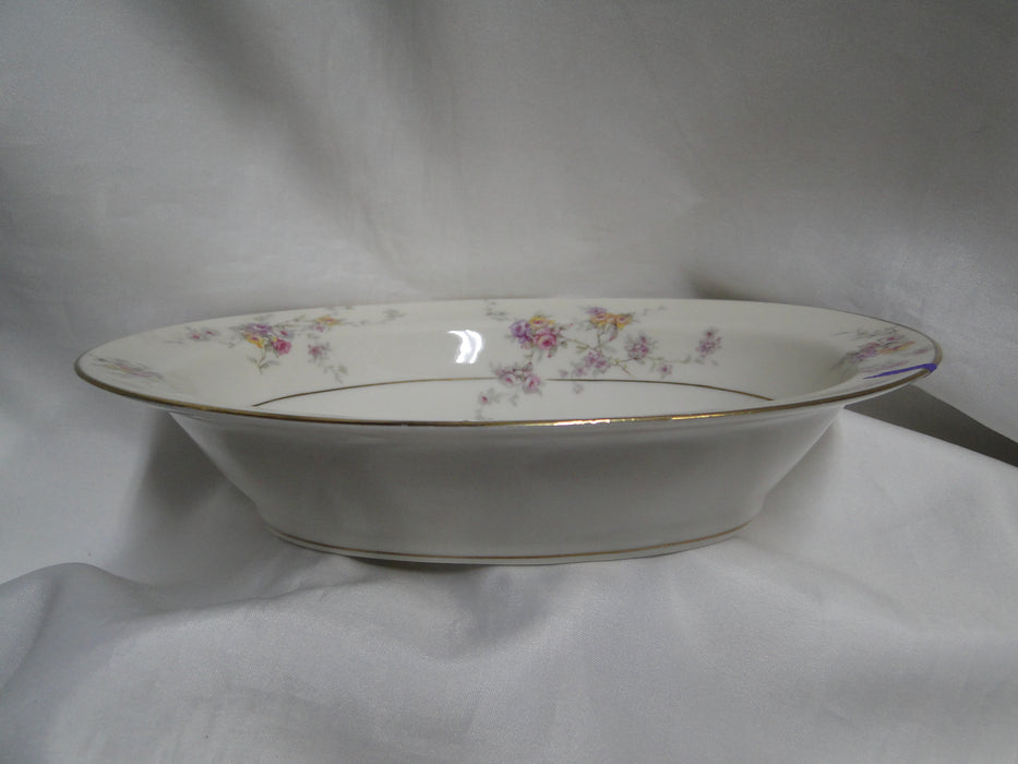 Haviland (New York) Gloria, Cream Rim, Floral: Oval Serving Bowl, As Is