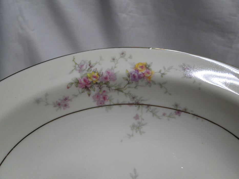 Haviland (New York) Gloria, Cream Rim, Floral: Oval Serving Bowl, As Is