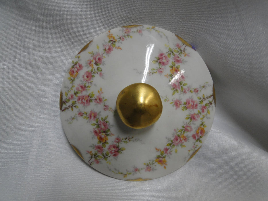 Haviland (New York) Varenne, Pink Flower Swags:  Sugar Bowl & Lid, 3 5/8", As Is