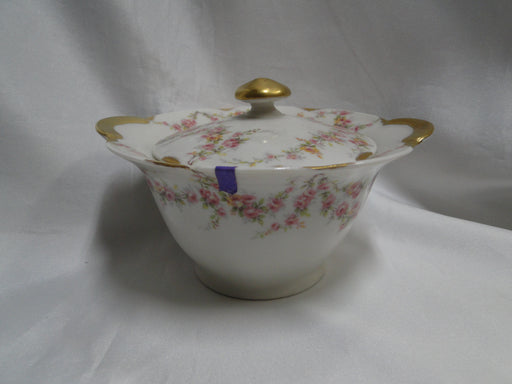 Haviland (New York) Varenne, Pink Flower Swags:  Sugar Bowl & Lid, 3 5/8", As Is