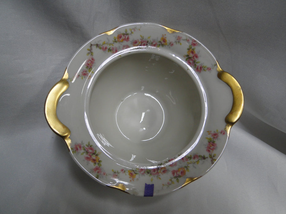 Haviland (New York) Varenne, Pink Flower Swags:  Sugar Bowl & Lid, 3 5/8", As Is