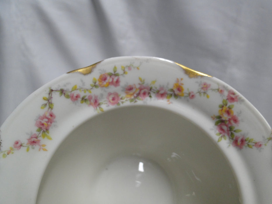 Haviland (New York) Varenne, Pink Flower Swags:  Sugar Bowl & Lid, 3 5/8", As Is