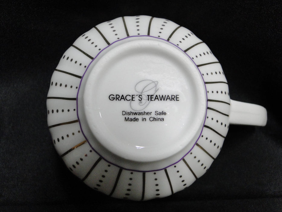 Grace's Teaware Colored Band: Purple Cup & Saucer Set (s), 2 1/4" Tall