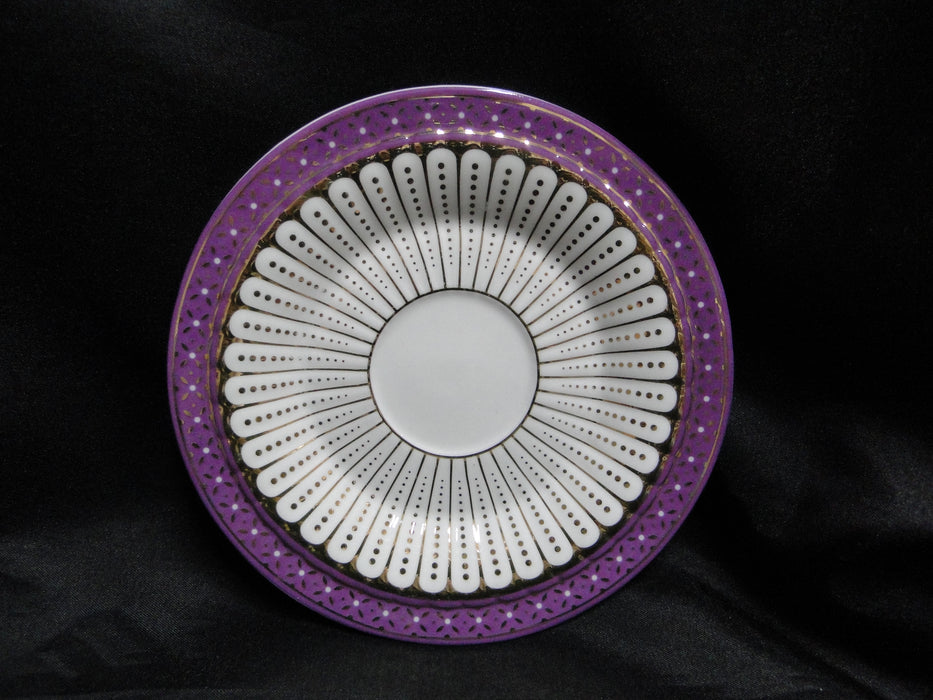 Grace's Teaware Colored Band: Purple Cup & Saucer Set (s), 2 1/4" Tall