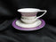 Grace's Teaware Colored Band: Purple Cup & Saucer Set (s), 2 1/4" Tall