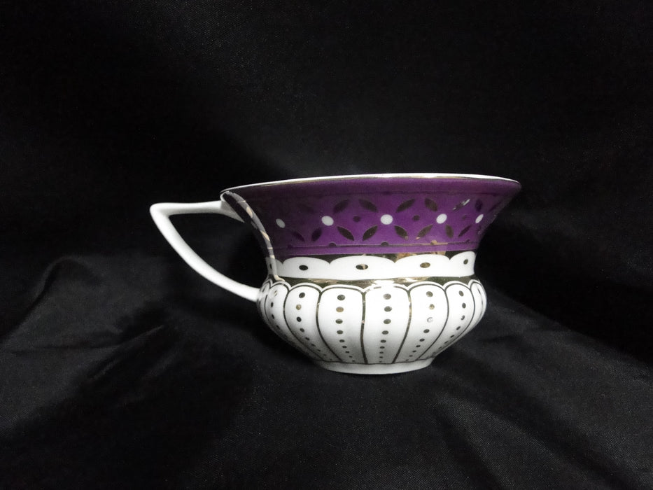 Grace's Teaware Colored Band: Purple Cup & Saucer Set (s), 2 1/4" Tall