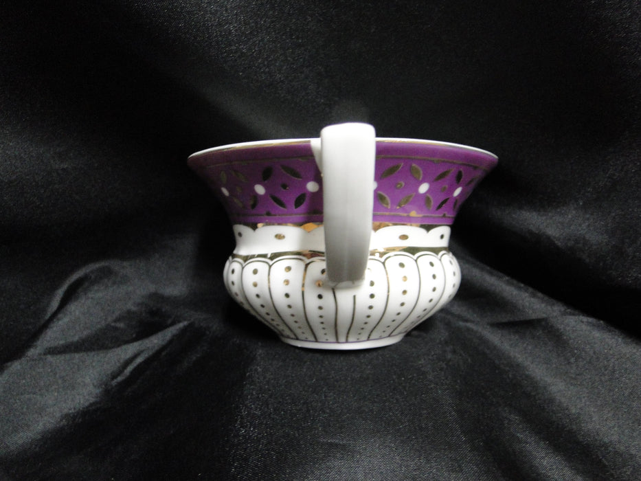 Grace's Teaware Colored Band: Purple Cup & Saucer Set (s), 2 1/4" Tall