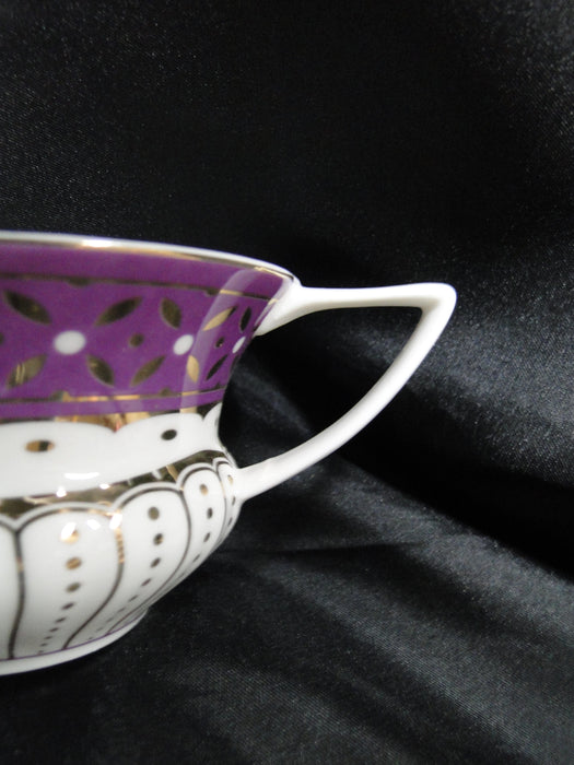 Grace's Teaware Colored Band: Purple Cup & Saucer Set (s), 2 1/4" Tall