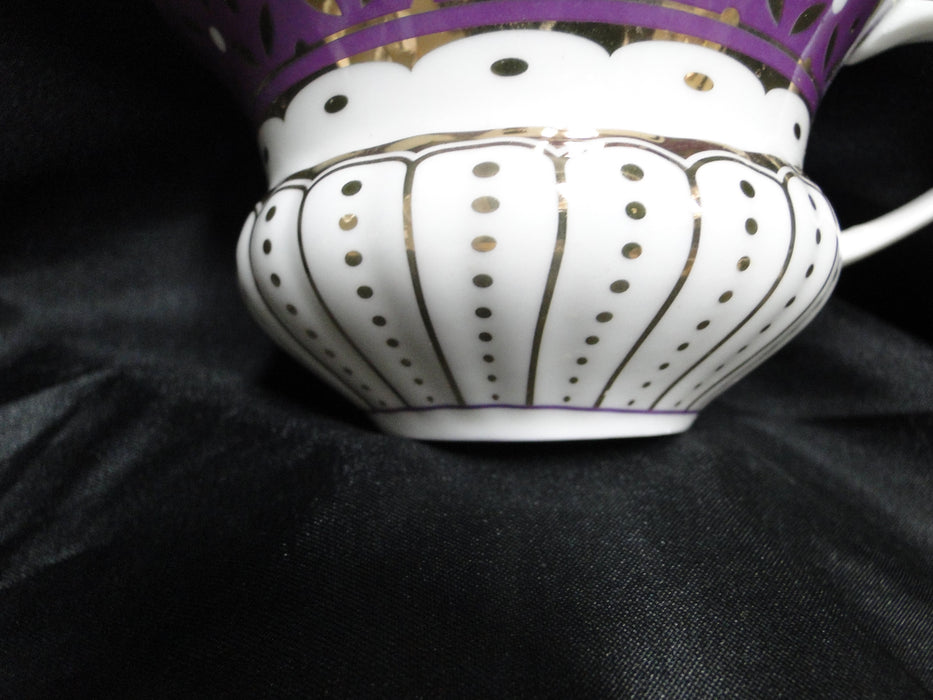 Grace's Teaware Colored Band: Purple Cup & Saucer Set (s), 2 1/4" Tall