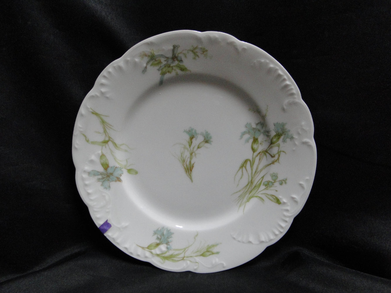 Haviland (Limoges) Schleiger 472L, Blue Carnations: Salad Plate, 7 3/8", As Is
