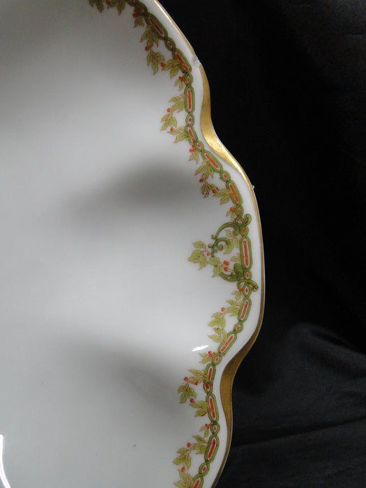 Haviland (Limoges) Schleiger 290, Green Chain: Scalloped Serving Bowl, As Is