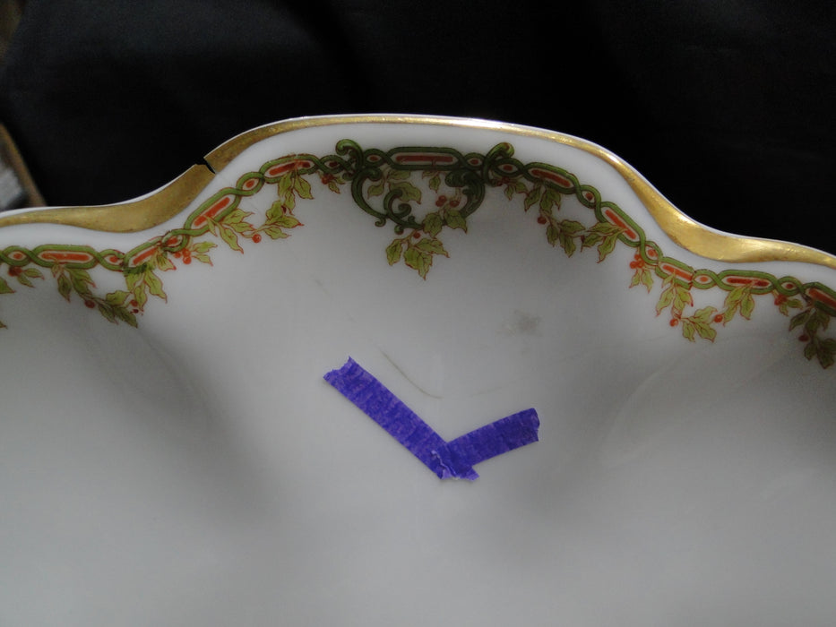 Haviland (Limoges) Schleiger 290, Green Chain: Scalloped Serving Bowl, As Is