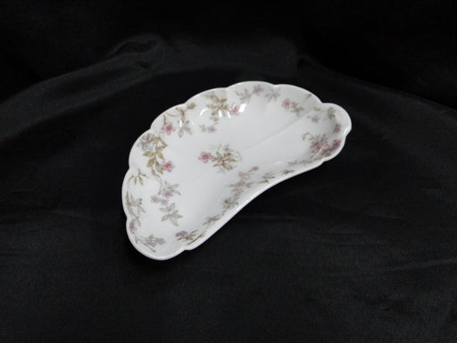 Haviland (Limoges) Schleiger 81A, Pink, Blue: Crescent Bone Plate (s), 6 1/8"