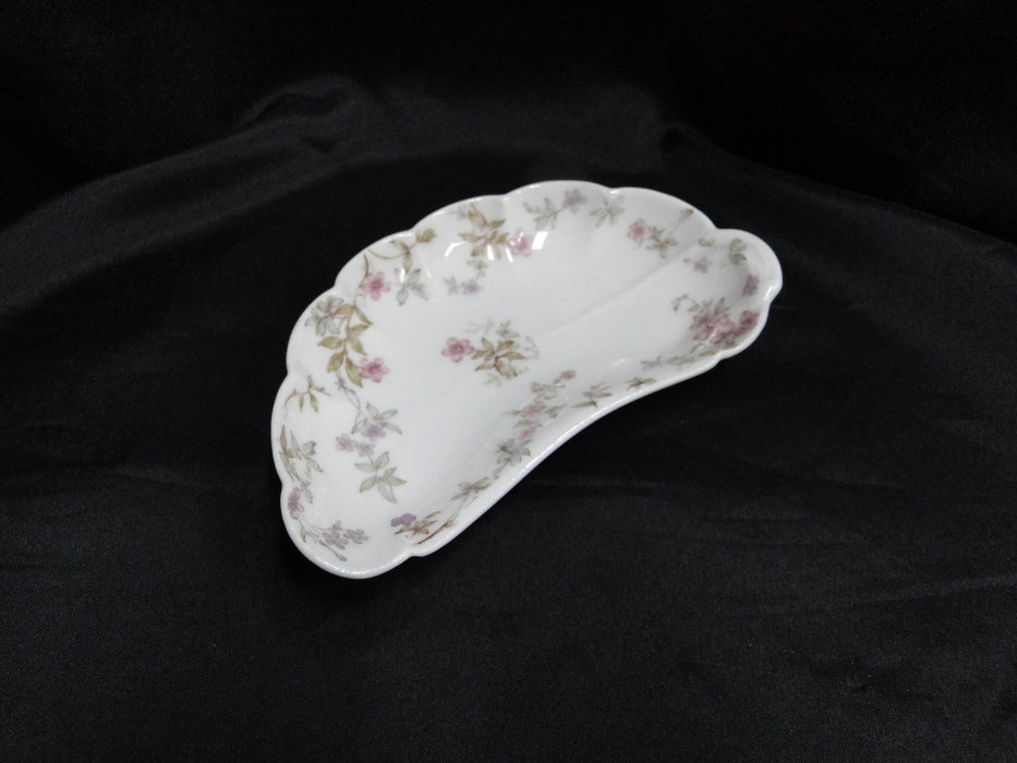 Haviland (Limoges) Schleiger 81A, Pink, Blue: Crescent Bone Plate (s), 6 1/8"