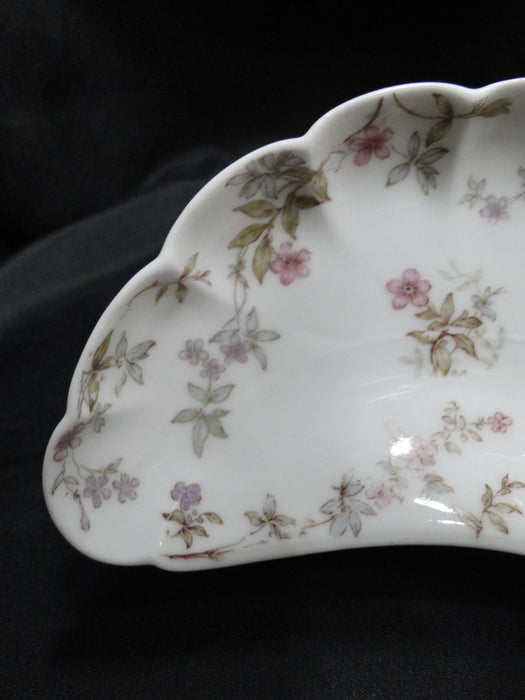 Haviland (Limoges) Schleiger 81A, Pink, Blue: Crescent Bone Plate (s), 6 1/8"