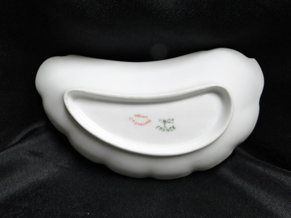 Haviland (Limoges) Schleiger 81A, Pink, Blue: Crescent Bone Plate (s), 6 1/8"