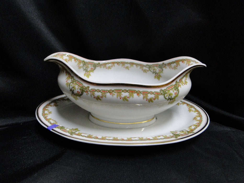 Haviland (Limoges) Schleiger 290, Green Chain: Gravy w/ Att Underplate, As Is