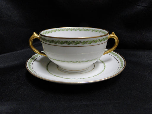 Haviland, Chas Field The Castiglione, Green Laurel: Bouillon & Saucer Set