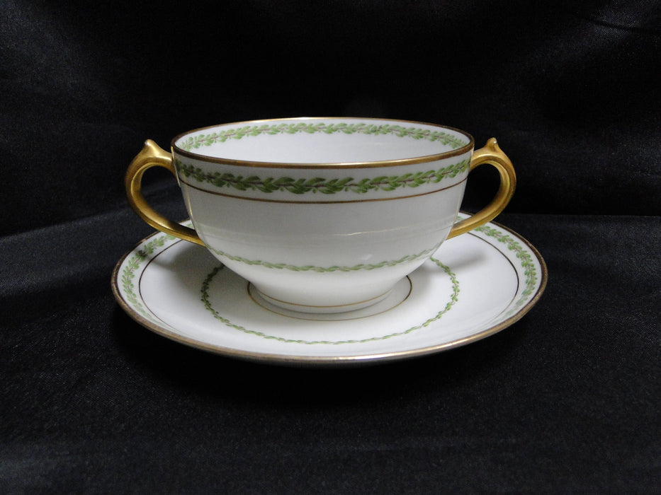 Haviland, Chas Field The Castiglione, Green Laurel: Bouillon & Saucer Set